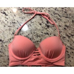 Abercrombie Pink Push-Up Corset Bikini Top